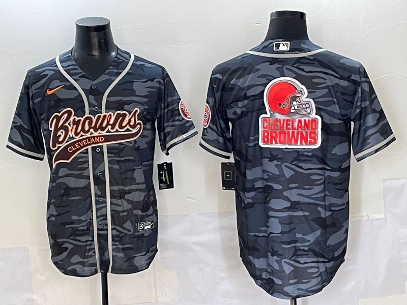 Men 2025 Cleveland Browns Blank Camo Joint Name Nike Limited NFL Jersey style 4->cleveland browns->NFL Jersey